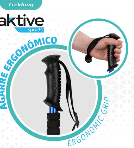 Set of 10 Aktive aluminium trekking sticks, 135 cm, suitable for outdoor hiking and camping activities.
