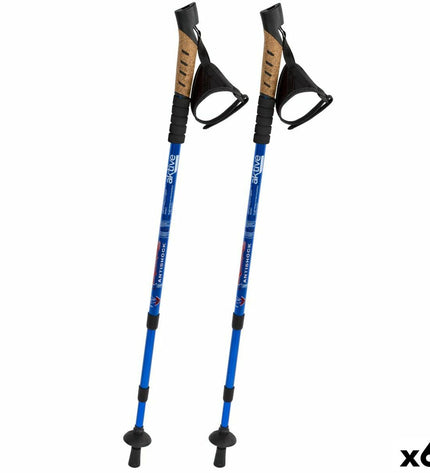 Set of two Aktive trekking poles, 135 cm long, designed for outdoor hiking and camping, with sturdy construction and ergonomic grips.