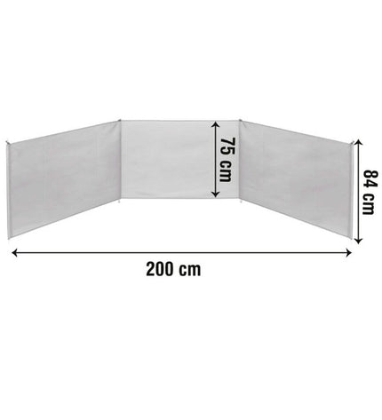 Aktive windscherm voor outdoor en kamperen, 200x84x2 cm, lichte en draagbare bescherming tegen wind tijdens outdoor activiteiten.