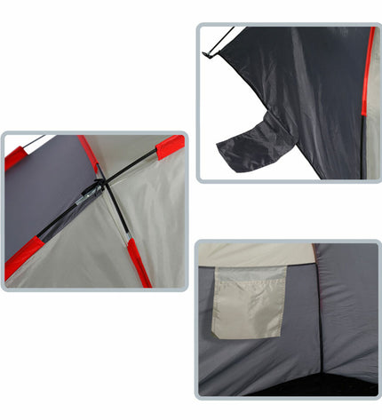 Aktive windscreen for camping and outdoor activities, measuring 200 x 90 x 100 cm, shown set up in a camping setting
