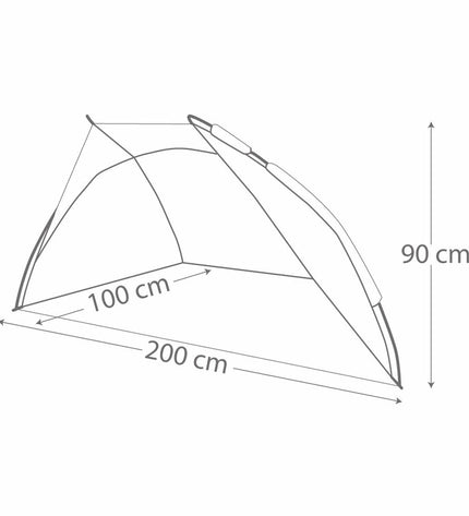 Aktive windscherm voor outdoor kamperen en wandelen, 200 x 90 x 100 cm, stevige en draagbare bescherming tegen wind.