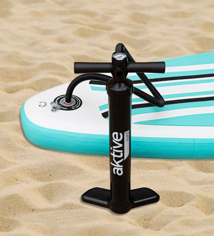 Set of four Aktive Sport and Outdoor water sports air pumps in black for inflating gear and equipment.
