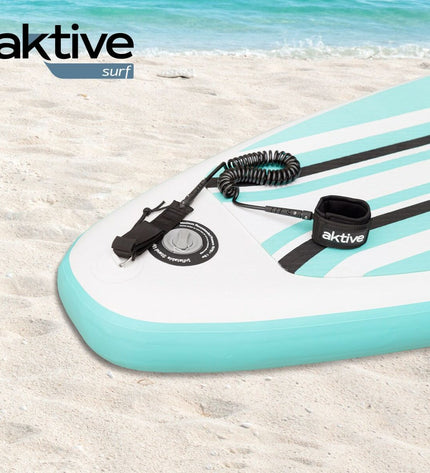 Aktive zwart 20 cm spiraal leash for surfboards, outdoor watersport accessory with coiled design and secure attachment.