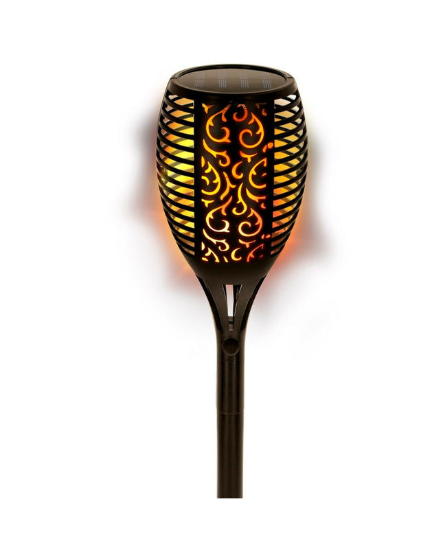 Set of four Aktive solar garden lights made of plastic, 11 x 77.5 x 11 cm, outdoor decorative lighting for garden pathways.