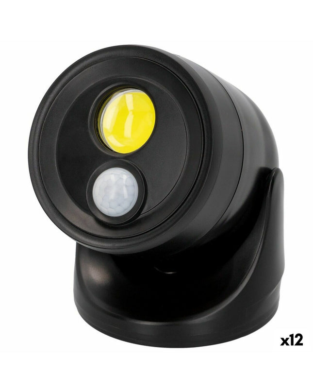Aktive LED lamp with motion sensor for outdoor garden decoration, 10.5x12.5x13.5 cm, set of 12, plastic outdoor lighting.