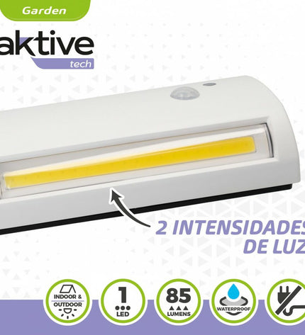 Set of 12 Aktive LED outdoor wall lamps, 14.5 x 3.5 x 6.5 cm, designed for garden decoration and outdoor lighting.