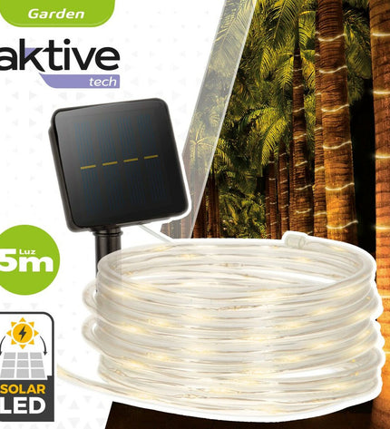 Aktive LED strip lights in plastic casing, 500x4.5x4.5 cm, outdoor garden decoration, six pieces for exterior lighting.