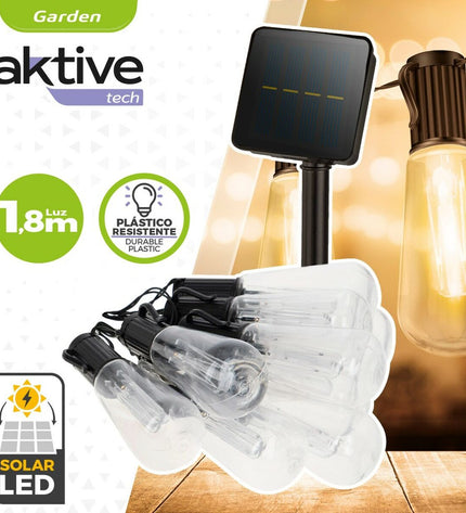 Aktive outdoor LED light garland with 6 strands, 200x11x4 cm, decorative garden lighting for outdoor use