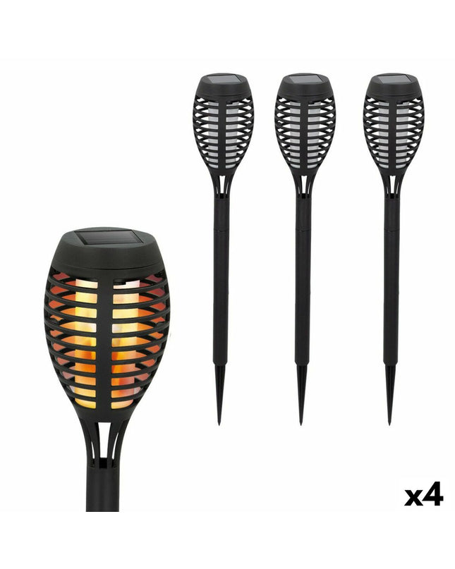 Set of four Aktive solar-powered outdoor garden decorative plastic stake lights, 7.5 x 50 x 7.5 cm.