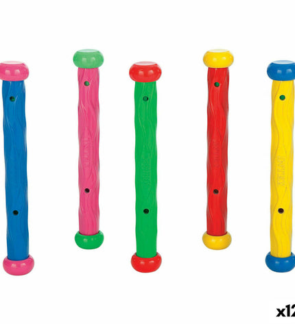 Intex underwater diving toys set with five colorful pieces for swimming and water play, suitable for outdoor water activities.