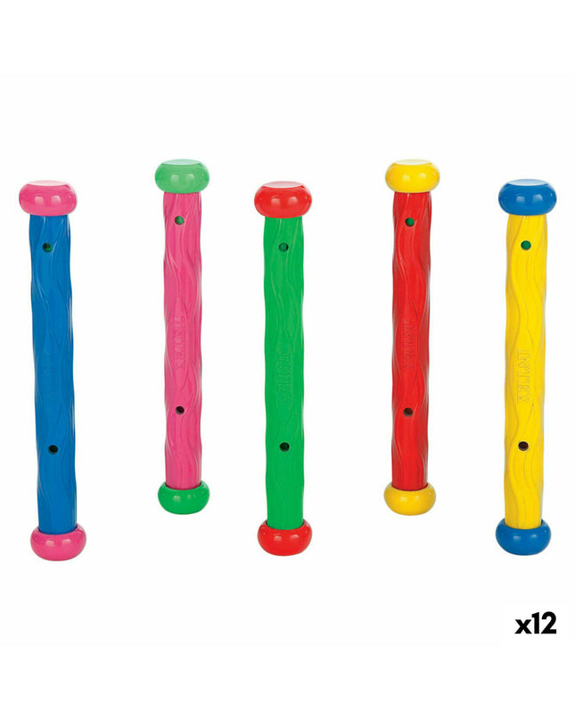 Intex underwater diving toys set with five colorful pieces for swimming and water play, suitable for outdoor water activities.
