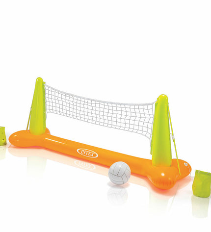 Set of six Intex beach volleyballs, shown with colorful designs, ideal for outdoor sports and beach games.