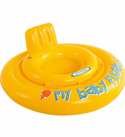 Set of 12 yellow Intex baby swimming rings, 70 x 25 x 70 cm, suitable for pool play and water safety for infants.