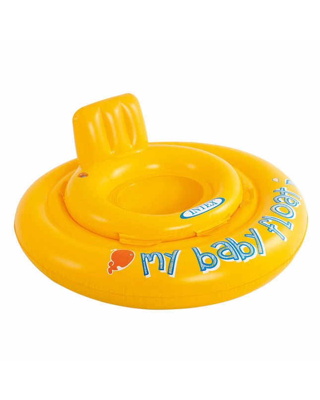 Set of 12 yellow Intex baby swimming rings, 70 x 25 x 70 cm, suitable for pool play and water safety for infants.