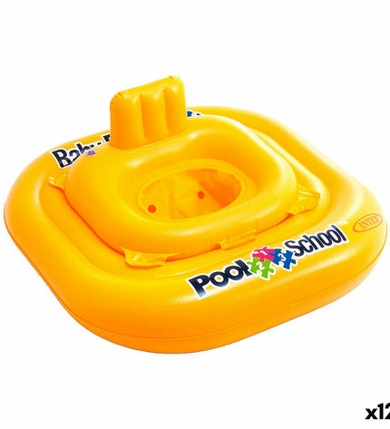 Set of 12 yellow baby swimming rings by Intex, 79 x 23 cm, suitable for pool play and outdoor water activities.