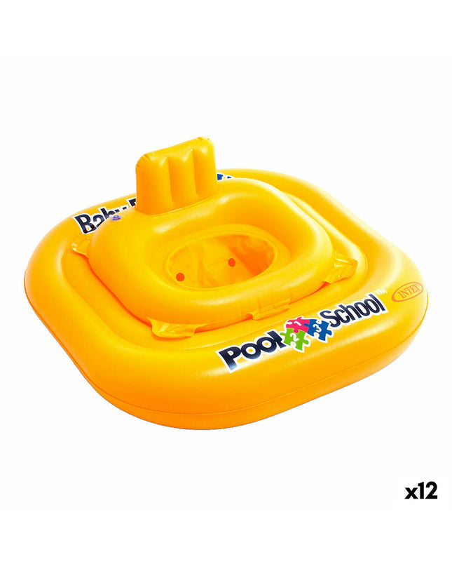 Set of 12 yellow baby swimming rings by Intex, 79 x 23 cm, suitable for pool play and outdoor water activities.