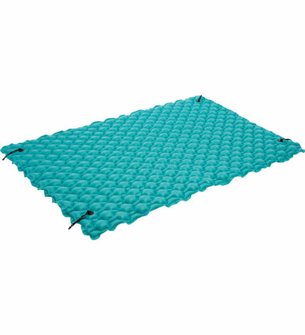 Two turquoise inflatable mattresses from Intex, measuring 290x213 cm, suitable for outdoor recreation and poolside relaxation.