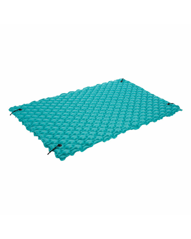Two turquoise inflatable mattresses from Intex, measuring 290x213 cm, suitable for outdoor recreation and poolside relaxation.