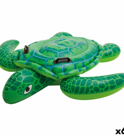 Six Intex inflatable turtle pool toys, 150x30x127 cm, for outdoor swimming and play, suitable for kids' water games.