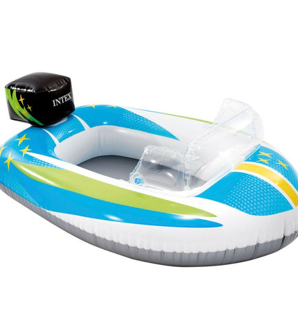 Set of 24 Intex inflatable boats, 98x39x72 cm, colorful pool toys for outdoor play and water games.