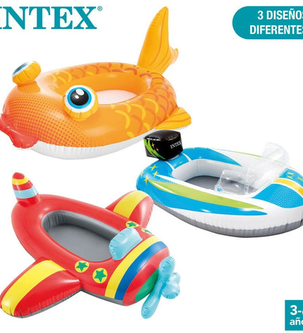 Set of 24 Intex inflatable boats, colorful, measuring 98 x 39 x 72 cm, suitable for outdoor play and water activities.