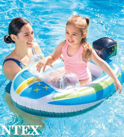 Set of 24 Intex inflatable boats, colorful and lightweight, designed for outdoor play and recreational water activities.