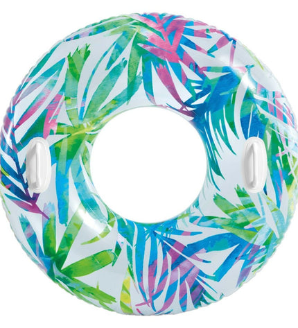 Set of 12 Intex inflatable tropical-themed pool bands, 97 cm in size, suitable for outdoor play and water activities.
