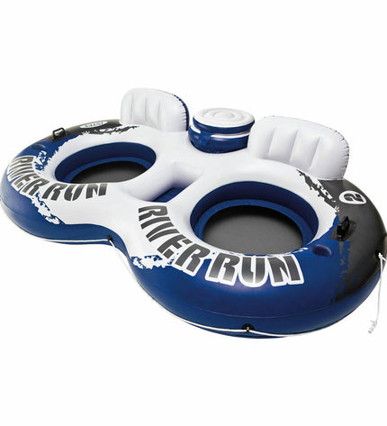 Set of three blue and white inflatable Intex River Run bands, 243 x 51 x 157 cm, designed for outdoor water play.