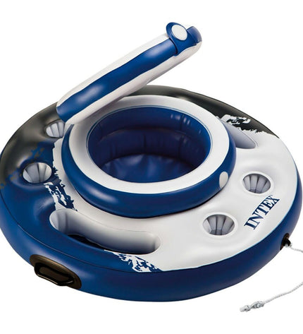 Six Intex Mega Chill floating inflatable coolers, 89x35x89 cm, designed for outdoor fun and pool parties.