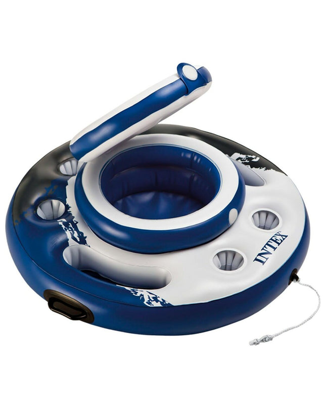 Six Intex Mega Chill floating inflatable coolers, 89x35x89 cm, designed for outdoor fun and pool parties.