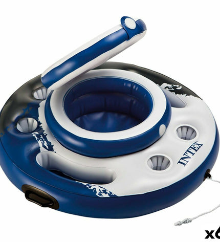 Six Intex Mega Chill inflatable floating coolers, 89x35x89 cm, designed for outdoor water fun and games.