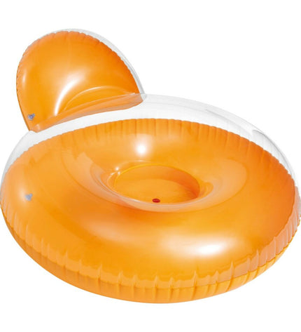 Inflatable round pool chair by Intex, 137 x 122 cm, suitable for outdoor fun and relaxation in the swimming pool.