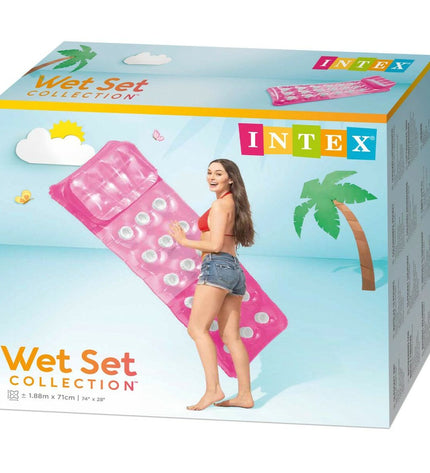 Inflatable mattress from Intex, 188 x 30 x 71 cm, suitable for outdoor play and sports, featuring a clear design with 18 glass patterns.