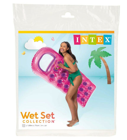 Inflatable Intex Reflecting Mattress, 188 x 20 x 71 cm, for outdoor fun and relaxation, showing shiny surface and colorful design.