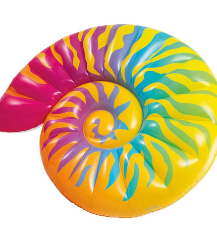 Set of four Intex inflatable shell-shaped mattresses, 15.7 x 25 x 12.7 cm, suitable for outdoor play and water activities.