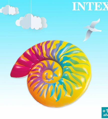 Set of four Intex inflatable shell mats, measuring 15.7 x 25 x 12.7 cm, suitable for outdoor play and water activities.