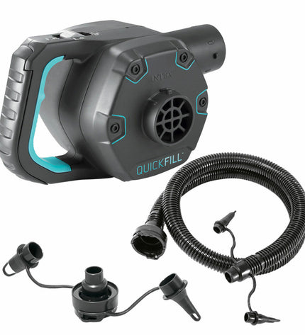 Intex Quick Fill electric air pump with four nozzles, suitable for outdoor camping and sports inflation tasks.