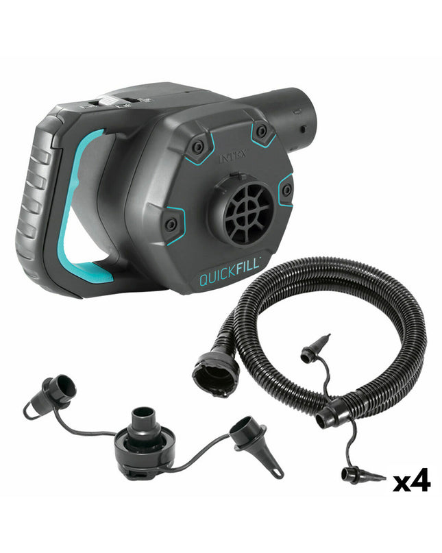 Intex Quick Fill electric air pumps, 220-240V, four portable inflators ideal for camping, outdoor sports, and hiking.
