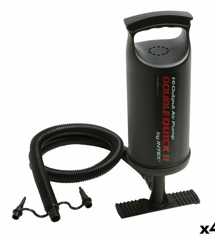 Intex Double Quick II air pumps, 4-pack, suitable for camping and outdoor activities, compact and portable for inflating gear.