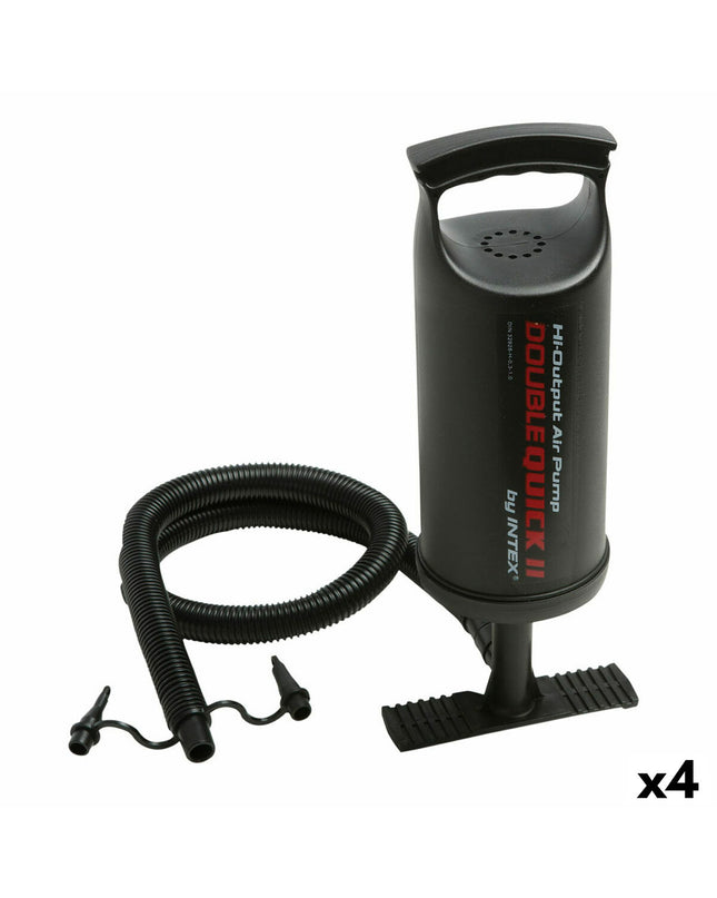 Intex Double Quick II air pumps, 4-pack, suitable for camping and outdoor activities, compact and portable for inflating gear.
