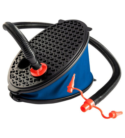 Intex voetpomp for sport and outdoor bike tires, compact and portable hand pump with pressure gauge for bicycle inflation.
