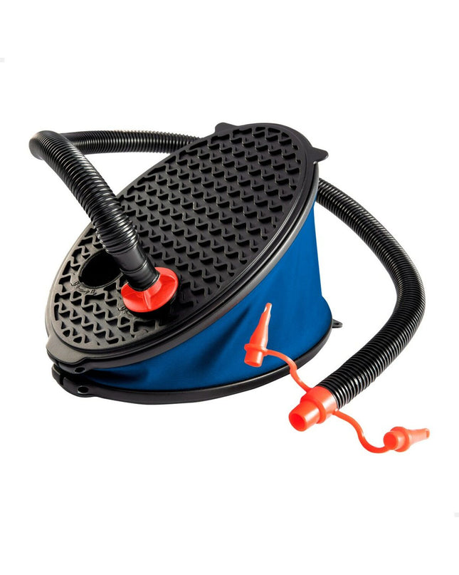 Intex voetpomp for sport and outdoor bike tires, compact and portable hand pump with pressure gauge for bicycle inflation.
