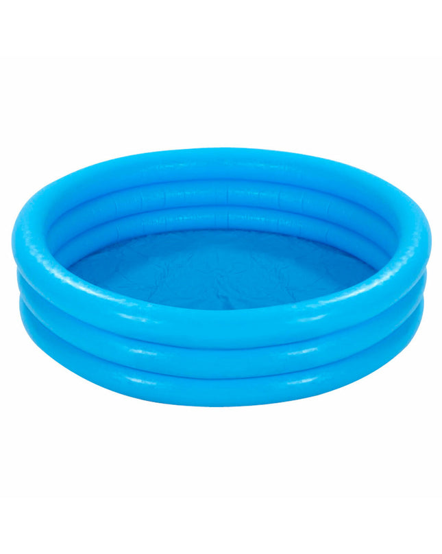 Blue Intex inflatable children's swimming pools with ring designs, 147x33 cm, set of 6, for outdoor play and water fun.
