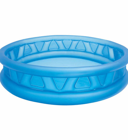 Blue Intex inflatable children's round pool with 790L capacity, measuring 188x46x188 cm, set of three for outdoor fun.