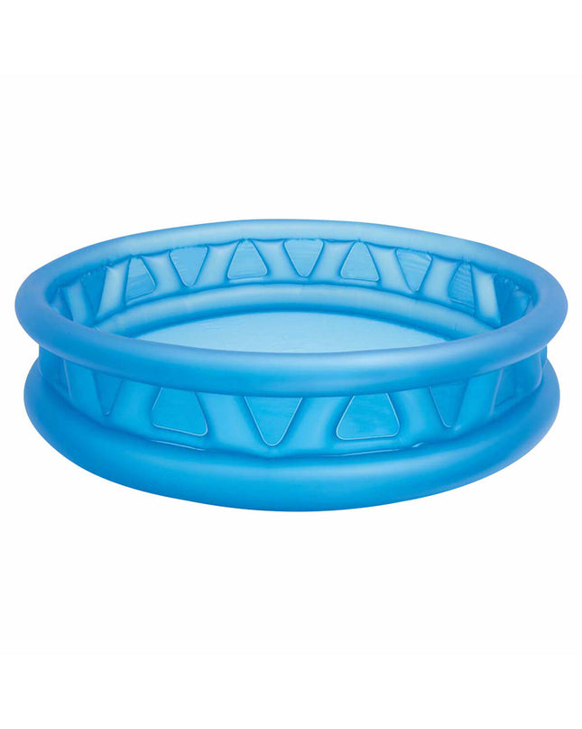 Blue Intex inflatable children's round pool with 790L capacity, measuring 188x46x188 cm, set of three for outdoor fun.