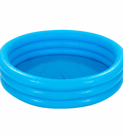 Set of 12 blue inflatable children's swimming pools by Intex, 114 x 25 cm with colorful ring design, ideal for outdoor play.