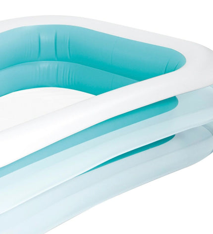 Two Intex inflatable pools in white and green, measuring 262 x 56 x 175 cm, suitable for garden use.