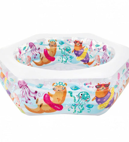 Intex Acuario inflatable swimming pools set with three 191x61x178 cm pools for outdoor use in gardens or yards.