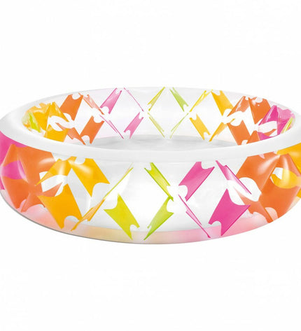 Two Intex inflatable garden pools measuring 229 x 56 x 229 cm, suitable for outdoor use in the backyard.
