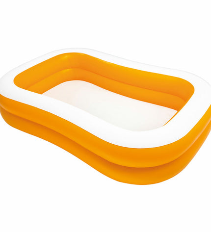 Intex Mandarin orange inflatable pools, set of three, 600L capacity, 229x48x152 cm for garden fun and outdoor relaxation.